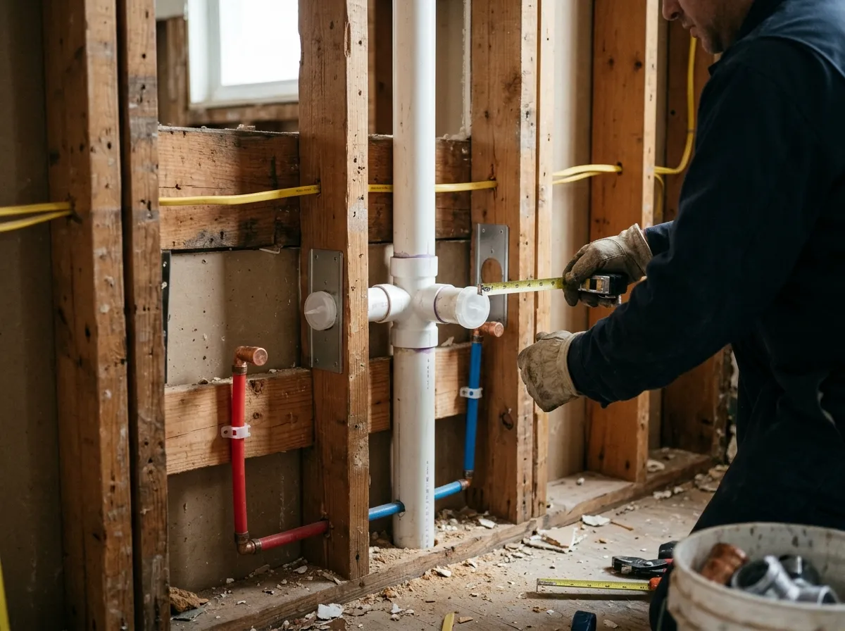 Our plumbers handling bathroom & kitchen remodel plumbing