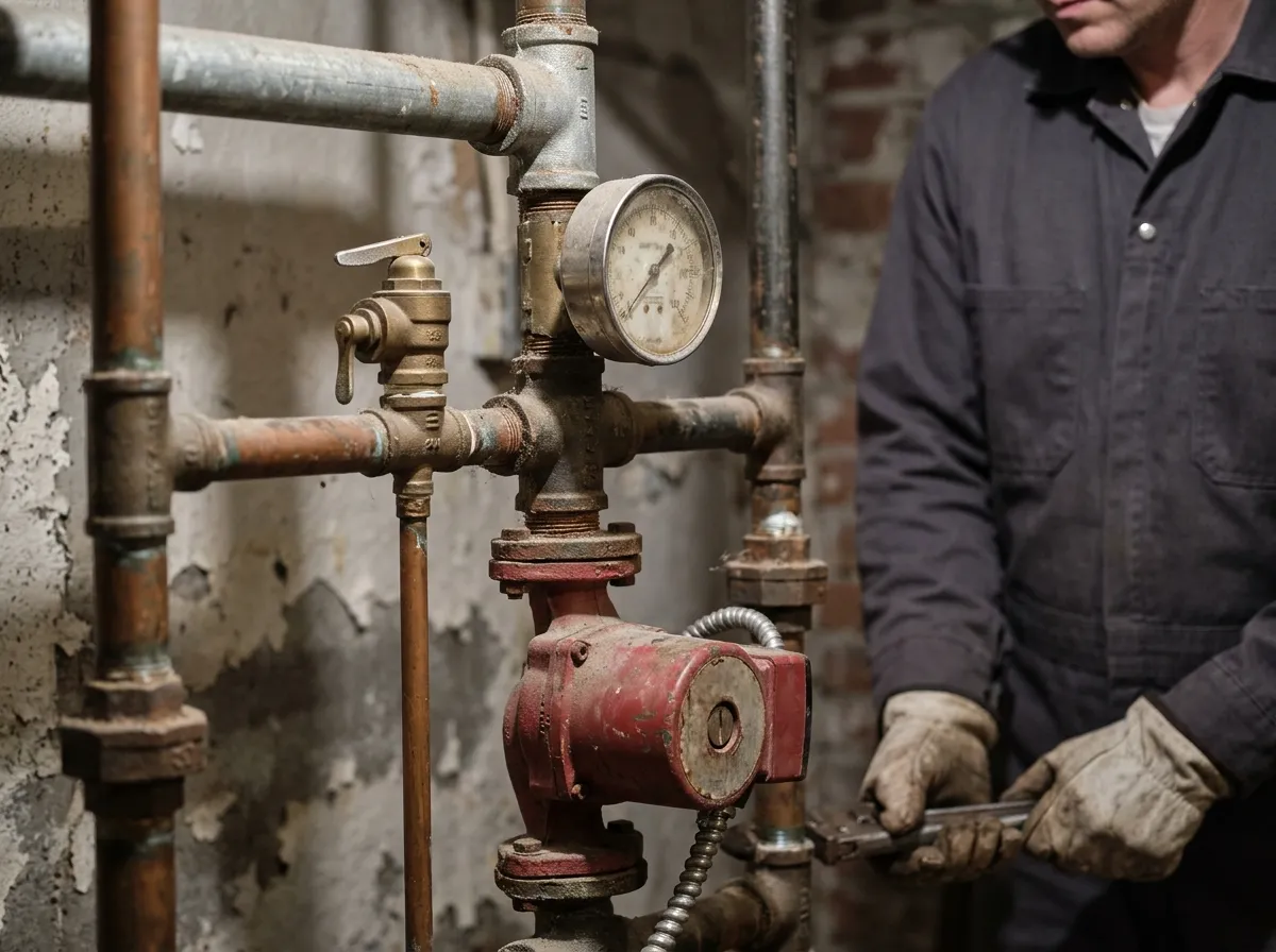 Our plumbers handling commercial water heater & boiler services