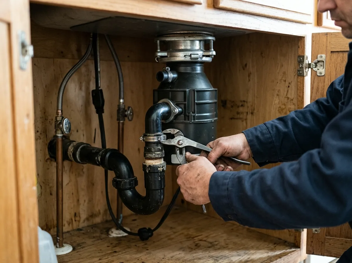 Our plumbers handling garbage disposal repair & installation