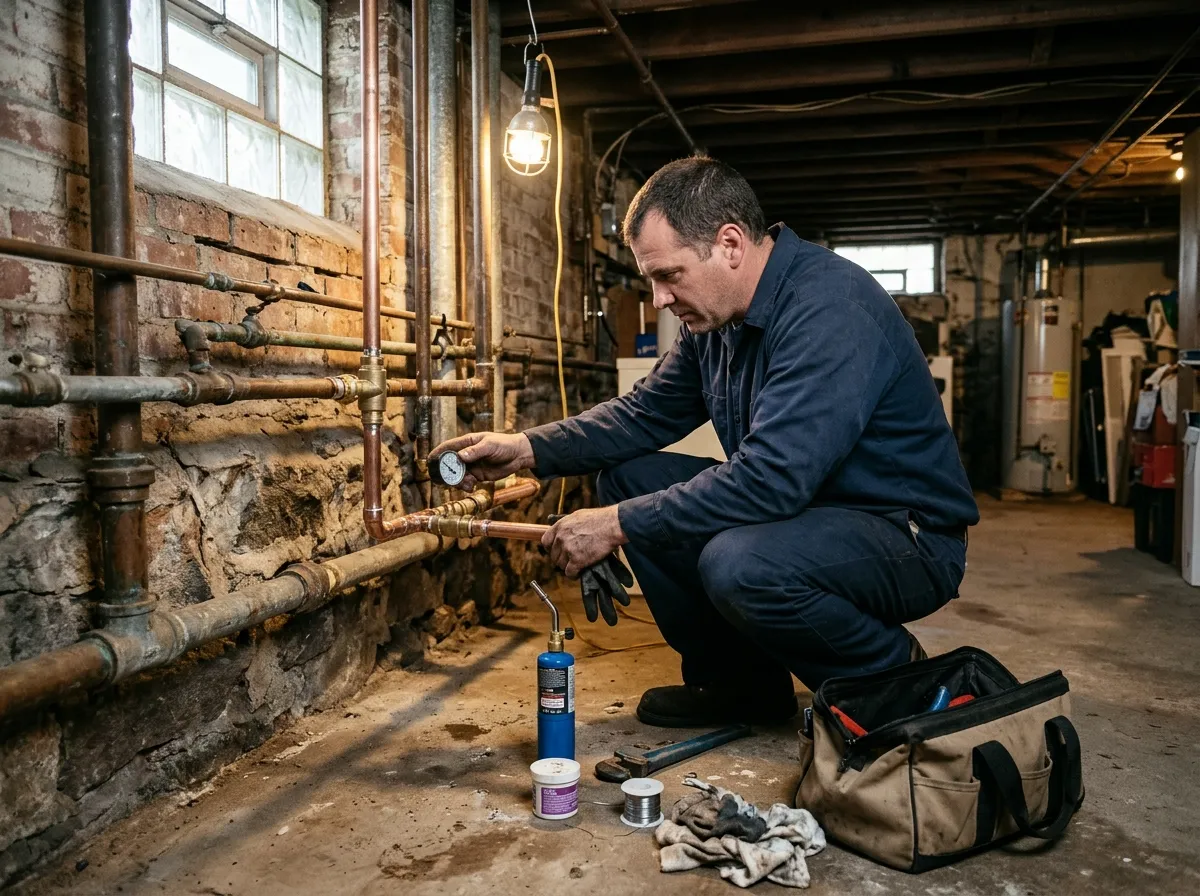 Our plumbing process in Kearny Point, from dispatch to final test