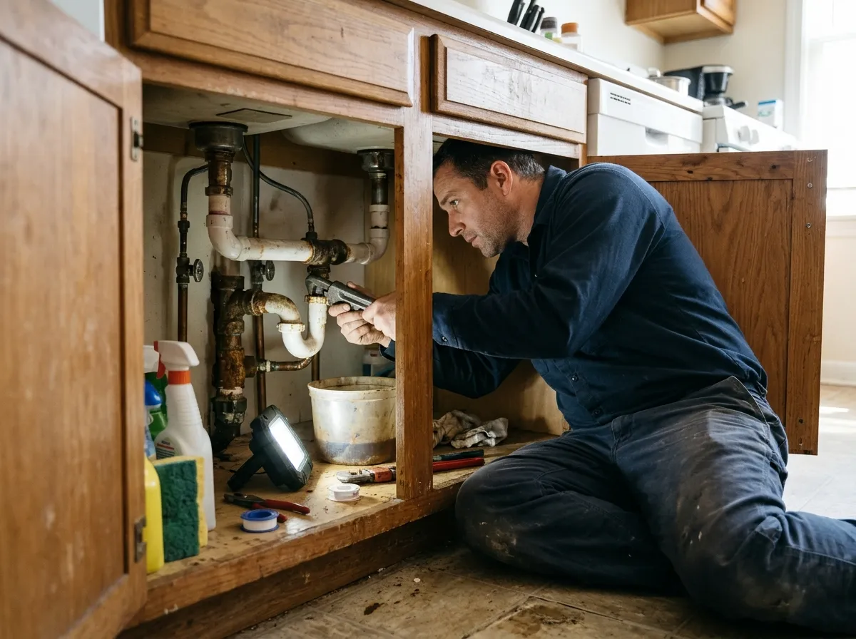 Our plumbers at work in Liberty Street / Brighton Avenue