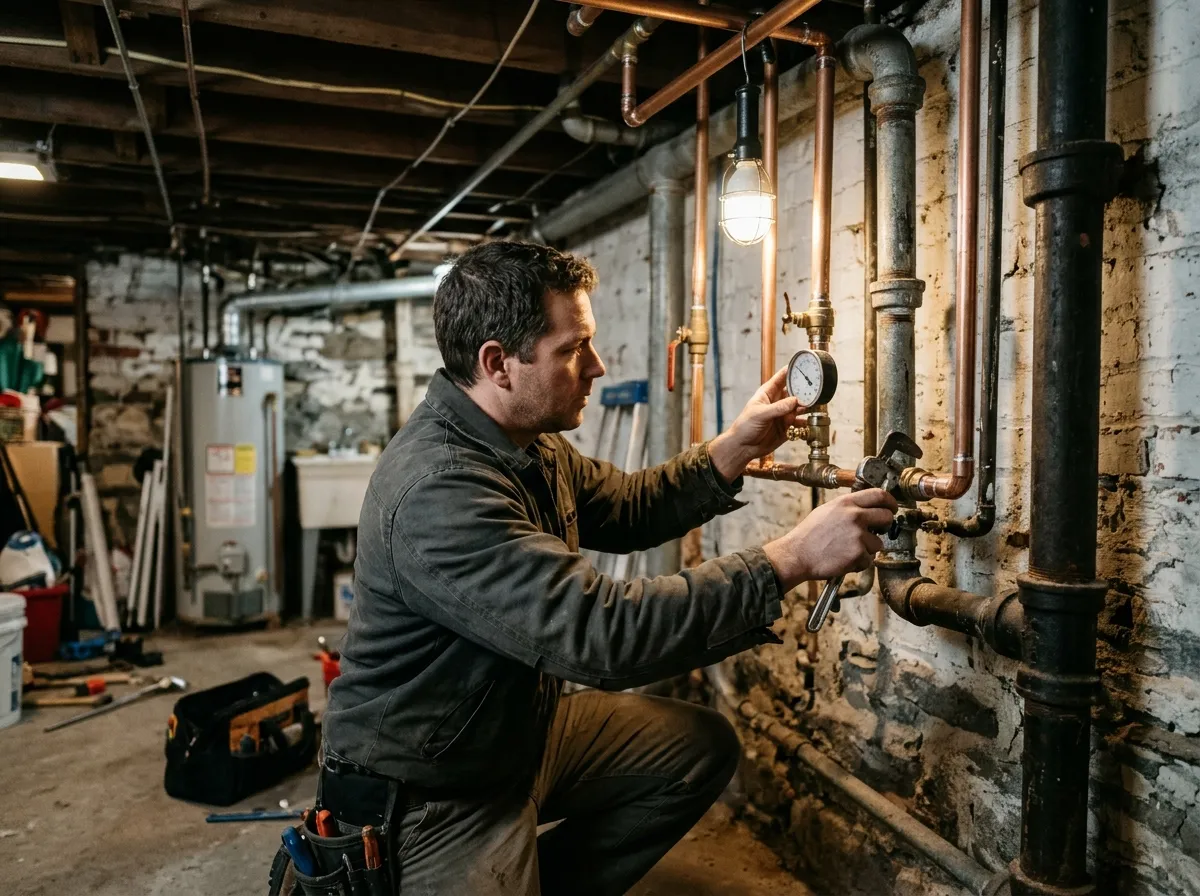 Our plumbing process in Maple Street / Johnston Avenue, from dispatch to final test