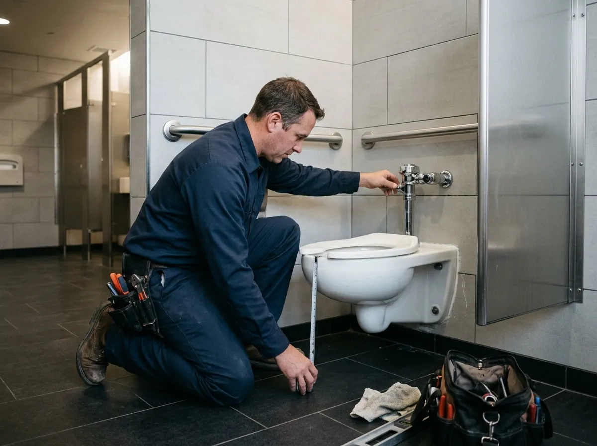 Our restroom & commercial fixture installation process, from assessment to final test