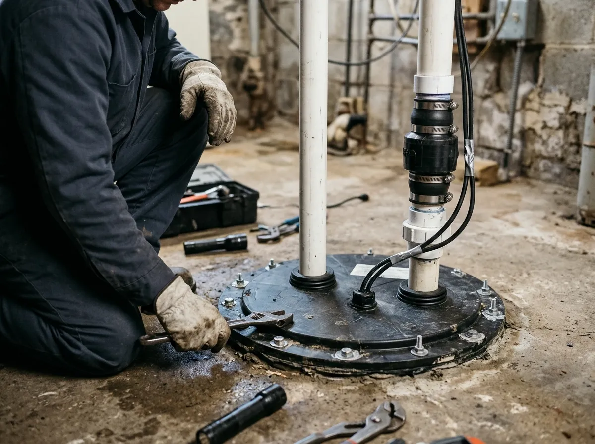 Our plumbers handling sewage ejector pump installation & repair
