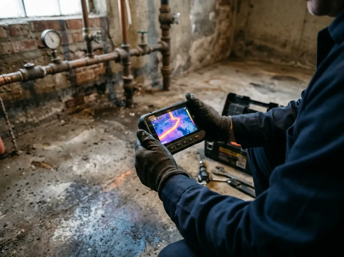 Our plumbers handling slab leak detection & repair