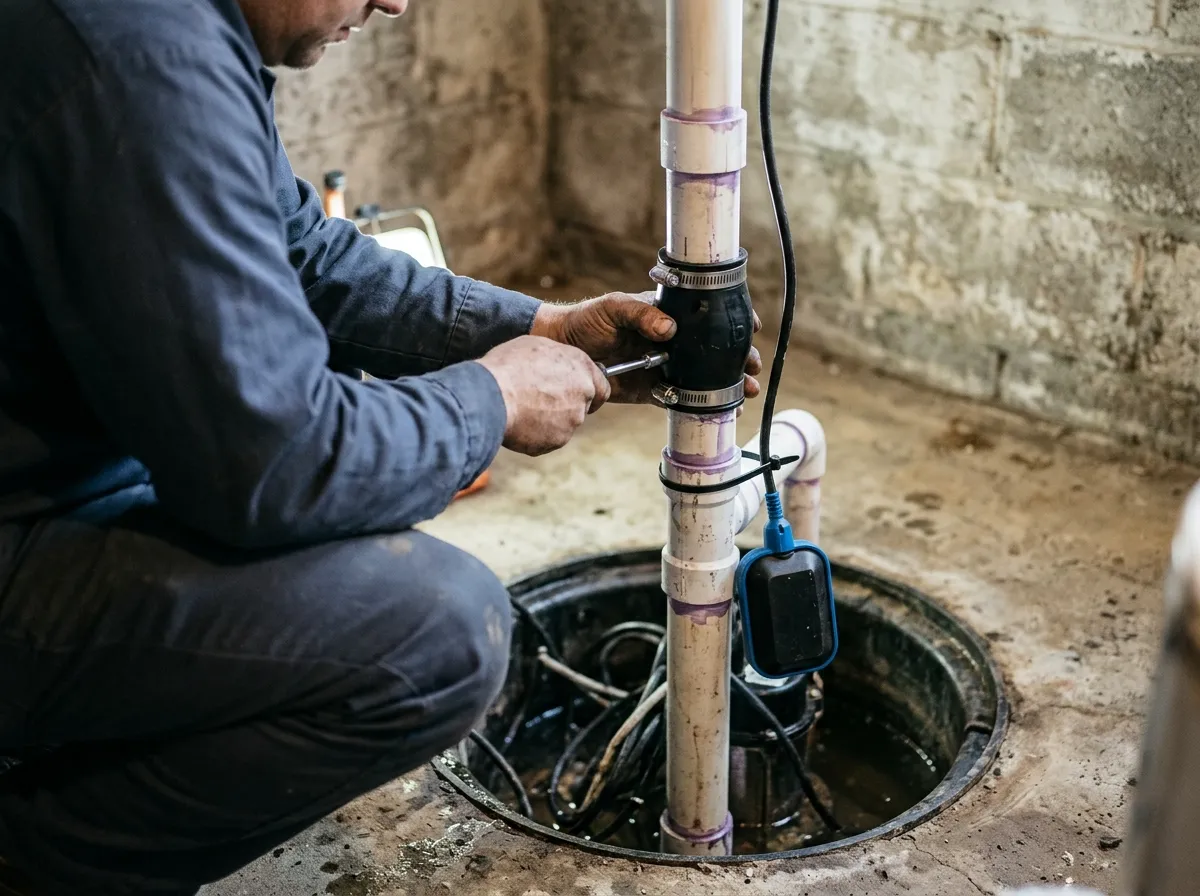 Our plumbers handling sump pump installation & repair