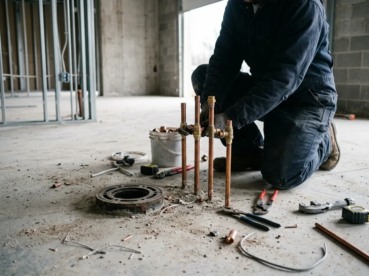 Our plumbers handling tenant improvement / build-out plumbing
