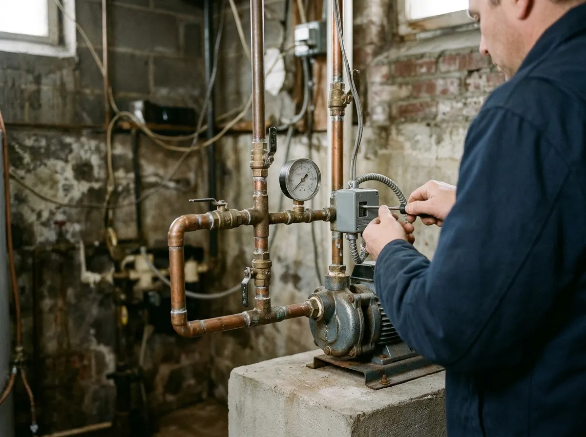 Our plumbers handling water booster pump & pressure systems